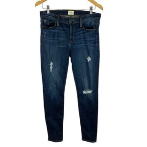 Hudson Jeans Nico Mid-Rise Super‎ Skinny Ankle Jeans Size 28 Distressed